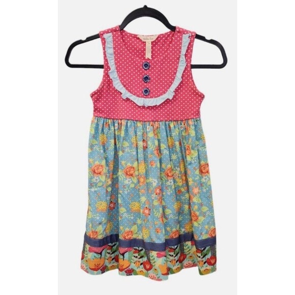 Matilda Jane Sz 8 Camp MJC Green Garden Dress Cotton Stretch - Picture 2 of 9